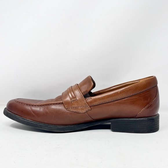 Clarks Mens Whiddon Step Loafer Cognac Brown Size‎ 9.5 main image 7